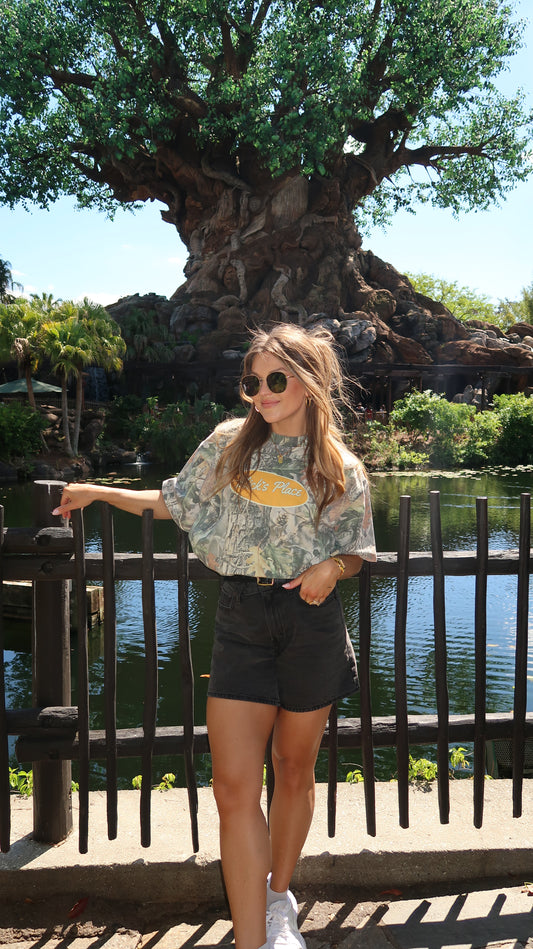 "Mick's Place" Camo Oversized Tee