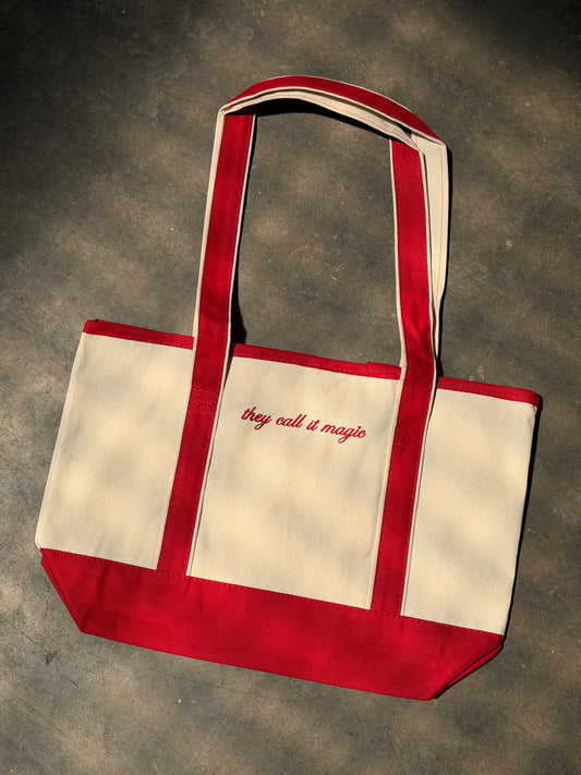 "Magic" Embroidered Boat Tote Bag