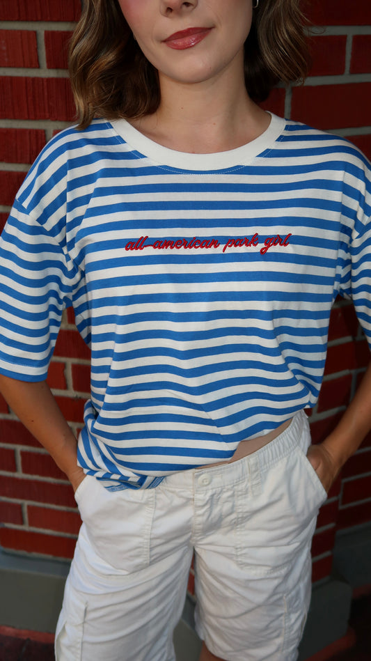 All-American Park Girl Embroidered Top