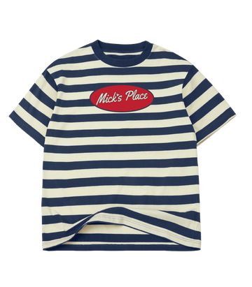 "Mick's Place" Striped Oversized Tee