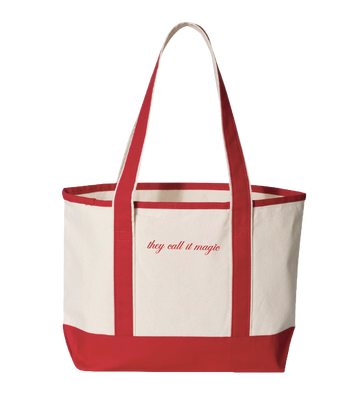 "Magic" Embroidered Boat Tote Bag
