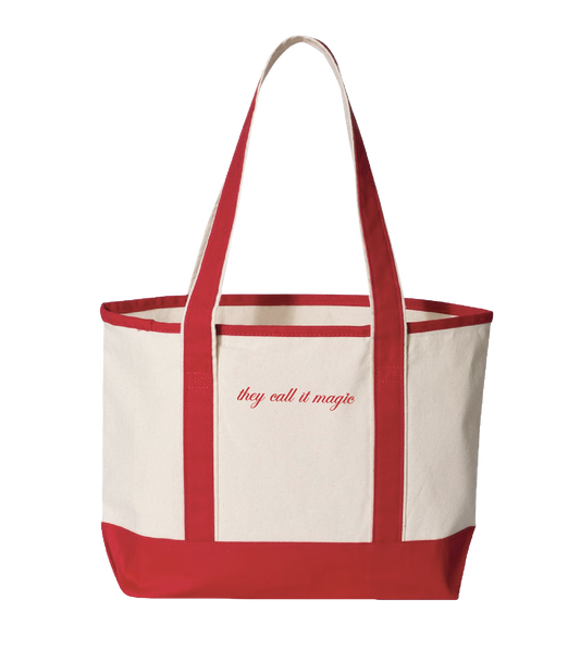 "Magic" Embroidered Boat Tote Bag